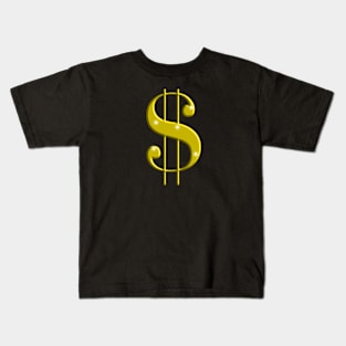 Golden Dollar Sign Kids T-Shirt